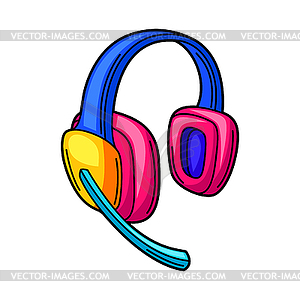 Gaming headphones. Cyber sports, computer games, fu - vector clipart