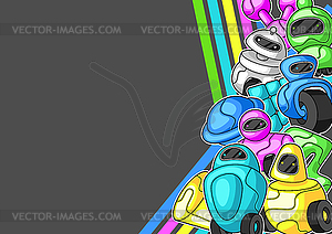 Background with robots - vector image