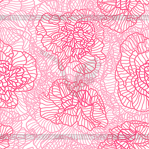 Seamless pattern with linear roses - vector EPS clipart