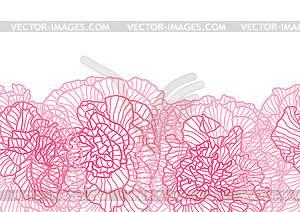 Seamless pattern with linear roses - vector image