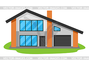 Facade of modern luxury house - vector image