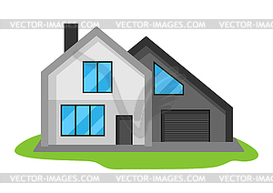 Facade of modern luxury house - vector clipart