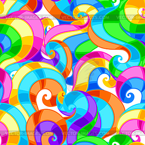 Seamless pattern with abstract colored swirls - vector clip art