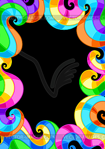 Frame with abstract colored swirls - vector image