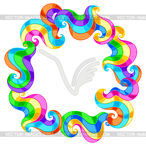 Frame with abstract colored swirls - vector clipart