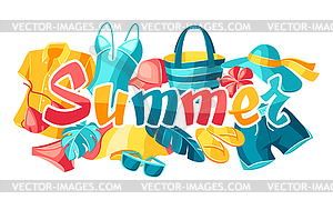 Background with beachwear and swimwear - vector EPS clipart