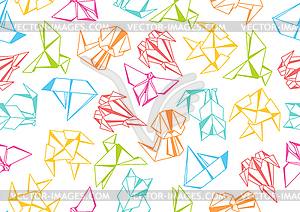 Seamless pattern with origami toys - vector image