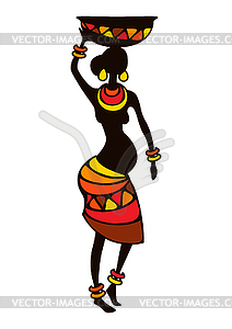 Stylized African pregnant woman - vector clipart