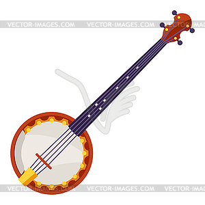 Банджо. Музыкальный инструмент для концертной афиши - цветной векторный клипарт