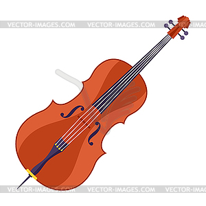 Double bass. Musical instrument for concert poster - vector clip art