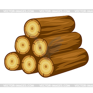 Tree logs stack. Adversting image for forestry and - color vector clipart