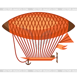 Vintage dirigible. Retro vehicle image - color vector clipart