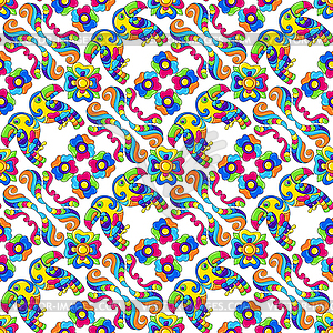 Mexican talavera seamless pattern with tropical - vector clipart / vector image