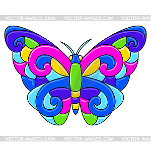 Decorative ornamental stylized butterfly. Mexican - vector image