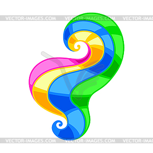 Abstract colored curl. Colorful shiny bright swirl - vector image