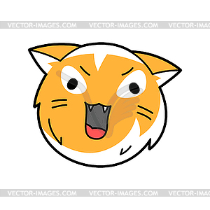 Cute kawaii cat muzzle. Cartoon character - vector clipart