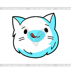 Cute kawaii cat muzzle. Cartoon character - vector clip art