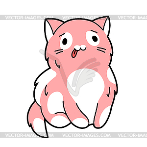 Cute kawaii cat. Cartoon character - vector clipart