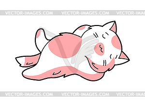 Cute kawaii cat. Cartoon character - vector image
