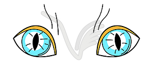 Blue cat eyes. Cartoon icon - vector clipart / vector image