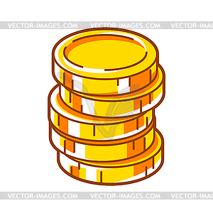 Gold coins stack. Banking and finance icon - vector image