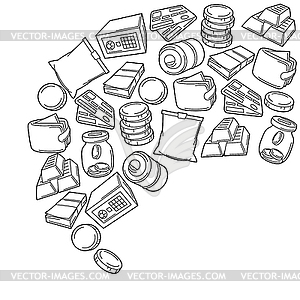 Banking background with money icons. Business - vector clipart