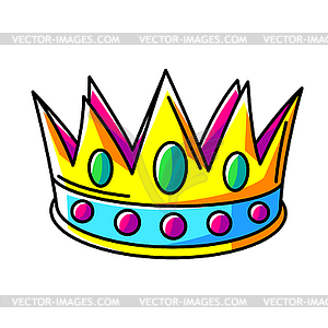 Crown. Colorful cute cartoon icon - vector image