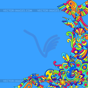 Decorative background with tropical birds. Mexican - vector clipart