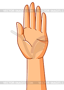 Raised hand. Sign of consent or choice - vector clipart