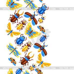 Seamless pattern with insects. Stylized butterflies - vector EPS clipart