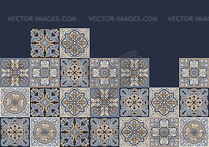 Portuguese azulejo ceramic tile pattern. - vector image