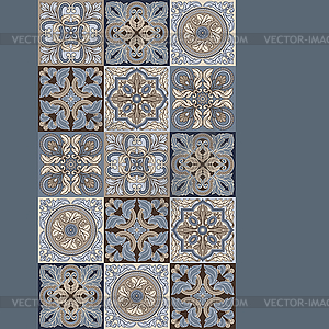 Portuguese azulejo ceramic tile pattern. - vector image
