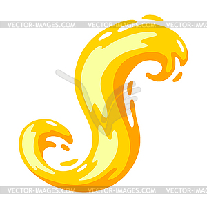 Abstract yellow swirl or paint blot. Color shiny - vector image