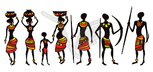 People of Africa. Men and women national clothes - vector image