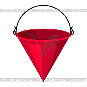 Fire bucket. Firefighting item. Adversting icon - vector clipart / vector image