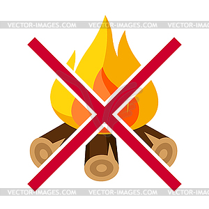 No bonfire. Firefighting item. Adversting icon for - vector clip art