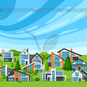 Background with modern luxury houses - vector clip art