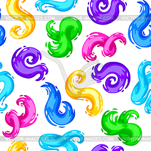 Seamless pattern with colored swirls or paint blots - vector image