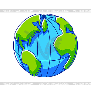 Земной шар. Значок экологии для защиты окружающей среды - изображение в векторе
