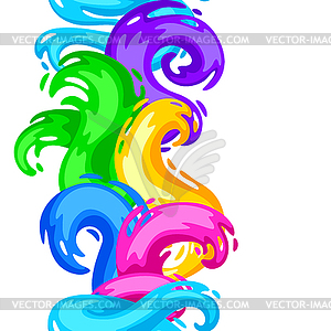 Бесшовный фон с цветными завитками или пятнами краски - векторизованное изображение