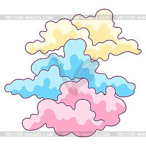 Цветные облака. Картина для украшения детей - векторный клипарт / векторное изображение