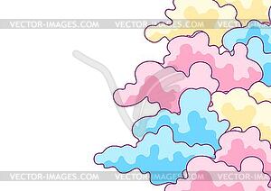 Цветные облака. Фон для украшения детей - векторная иллюстрация
