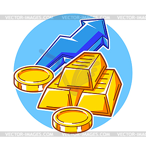 Banking with money items. Business and finance - vector clip art