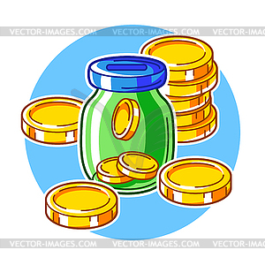 Banking with money items. Business and finance - vector image