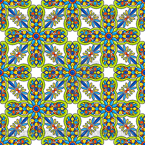 Mexican talavera ceramic tile seamless pattern. - vector image