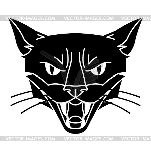 Evil magic witch cat muzzle. Mystic, alchemy, - royalty-free vector image