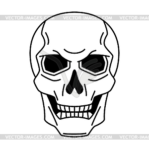 Evil human skull. Mystic, alchemy, spirituality, - vector image