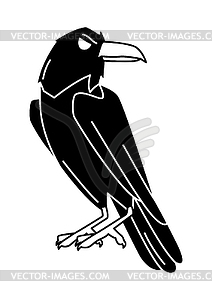 Magic evil raven. Mystic, alchemy, spirituality, - vector clip art