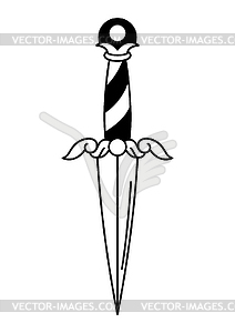 Ancient dagger. Decorative tattoo art.  - vector clipart