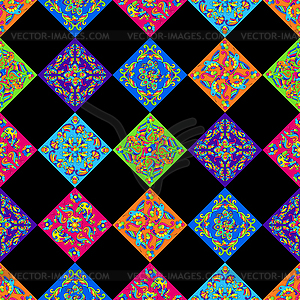 Mexican talavera ceramic tile pattern with - vector clip art